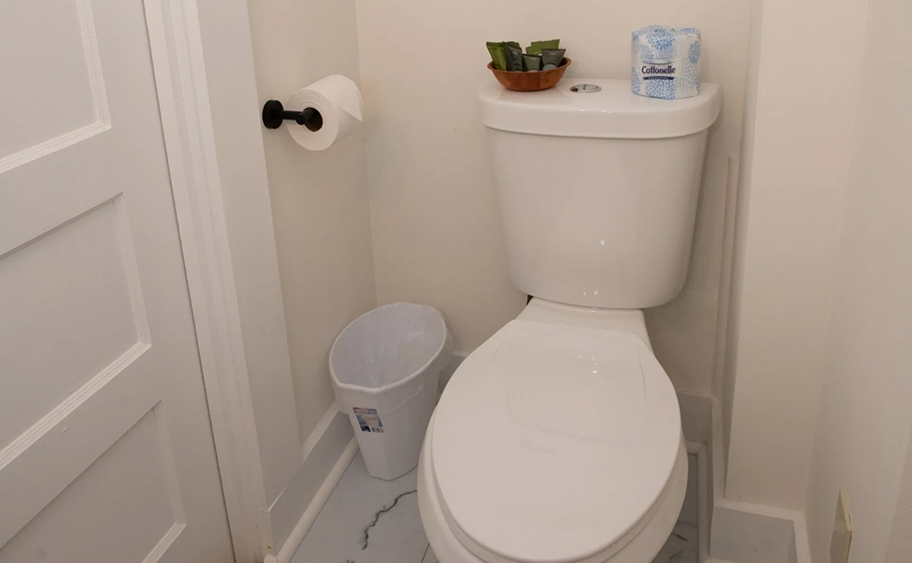 Close up of toilet